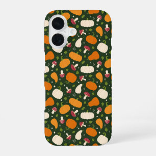 Autumn Pumpkins & Mushrooms Seamless Pattern Phone iPhone 16 Case