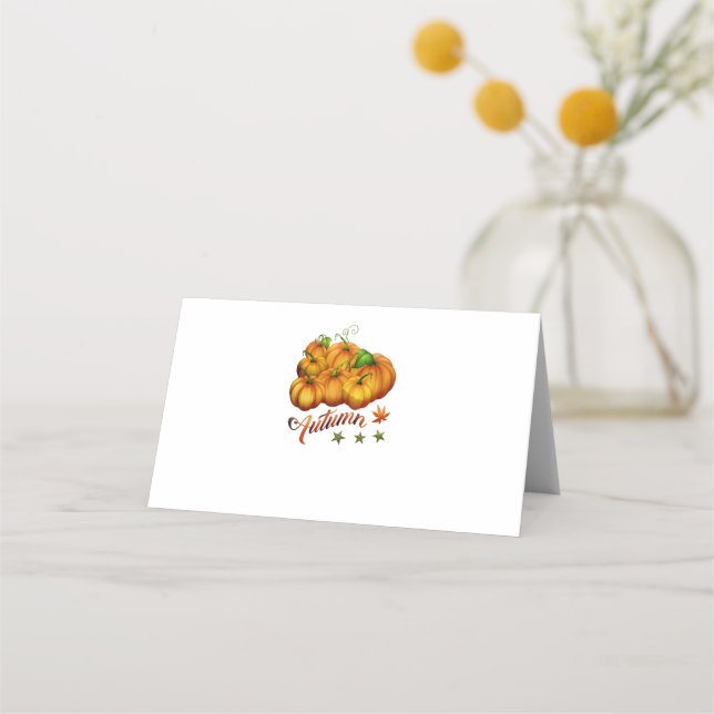 Autumn pumpkins     place card (Front)