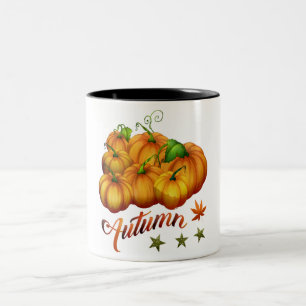 Autumn pumpkins Two-Tone coffee mug