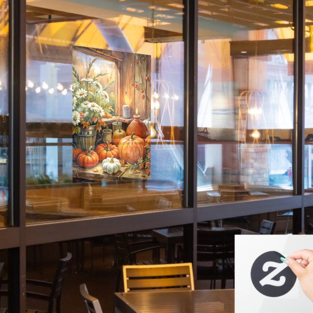 Autumn Pumpkins Window Cling (Restaurant Window)