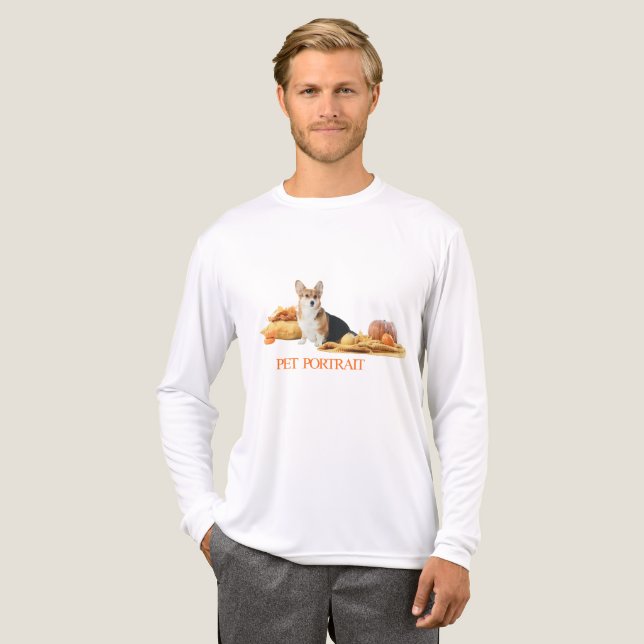 Autumn Pup & Pumpkins Tri-Blend Shirt (Front Full)