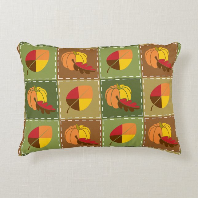 Autumn Quilt Accent Pillow (Front)