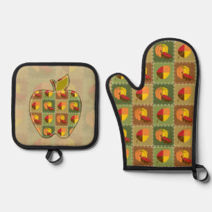 Autumn Quilt Oven Mitt & Pot Holder Set