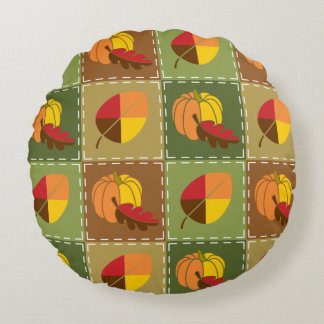 Autumn Quilt Round Pillow