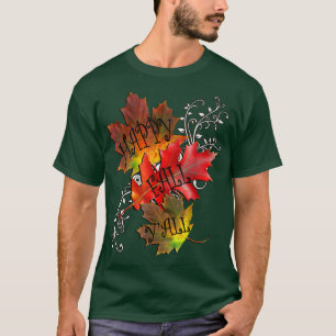 Autumn Quote Happy Fall Yall, Pattern Leaves Fall  T-Shirt