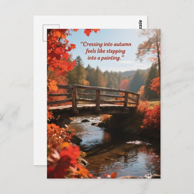 Autumn Quotes Forest Trees Leaves Ways  Postcard (Front/Back)