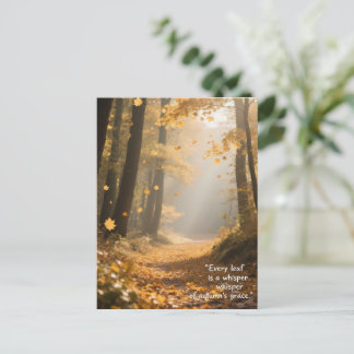 Autumn Quotes Forest Trees Leaves Ways Postcard
