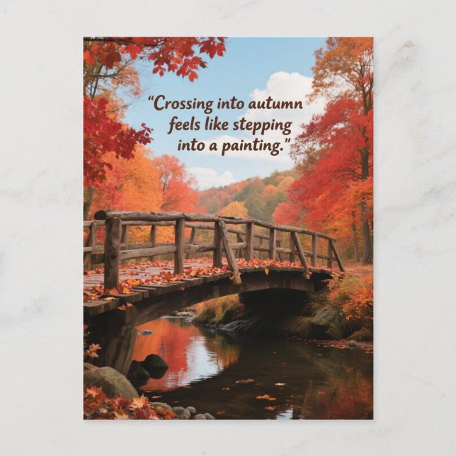 Autumn Quotes Forest Trees Leaves Ways  Postcard (Front)