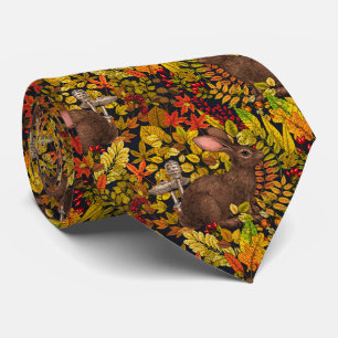Autumn Rabbit on black Tie