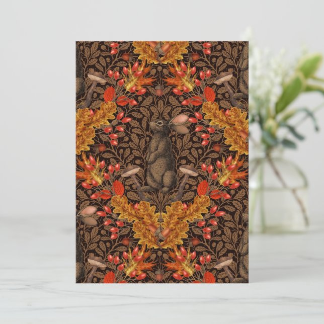 Autumn rabbit on brown (Standing Front)