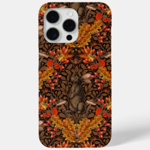 Autumn rabbit on brown iPhone 15 pro max case