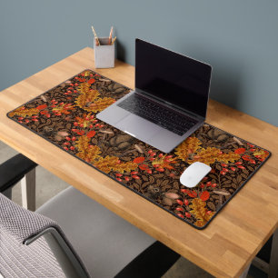 Autumn rabbit on brown desk mat