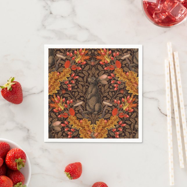 Autumn rabbit on brown napkin (Insitu)