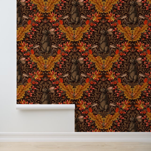 Autumn rabbit on brown wallpaper (Application)