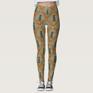 Autumn rabbit on light green leggings