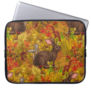 Autumn Rabbit on ochre Laptop Sleeve