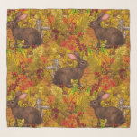 Autumn Rabbit on ochre Scarf<br><div class="desc">Hand-painted cute rabbit and autumn flora.</div>