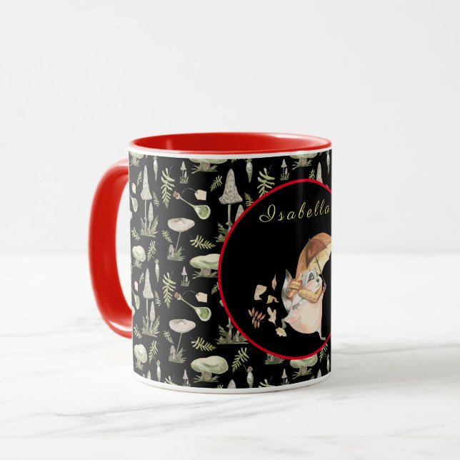 Autumn Racoon Customise Text and Colour Mug (Front Left)