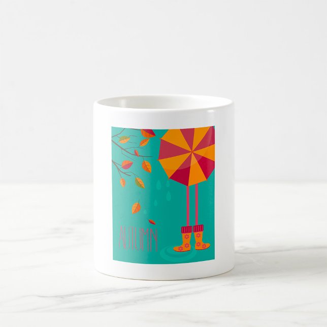Autumn Rain Boots and Umbrella Fall Leaves  Coffee Mug (Creator Uploaded)