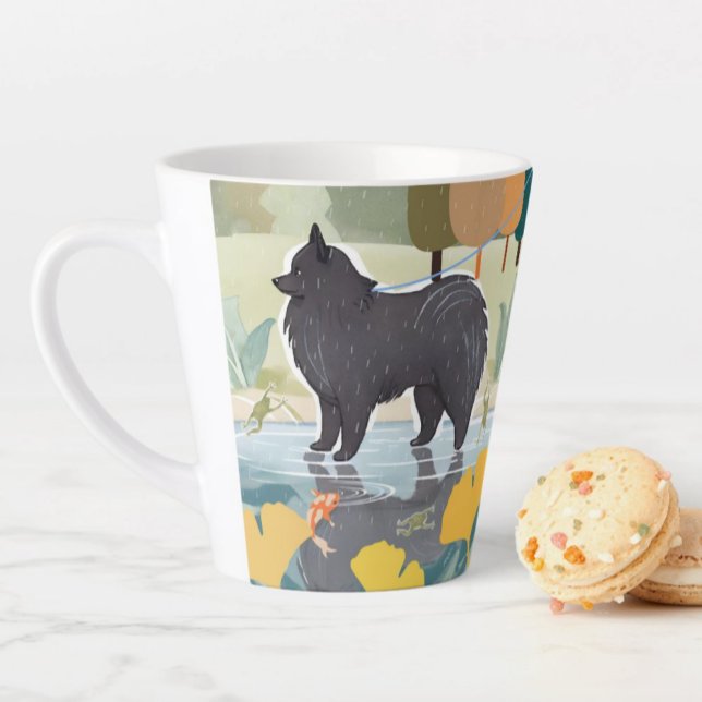 AUTUMN RAINFOREST lapphund dog Latte Mug (Creator Uploaded)