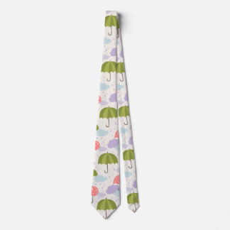 Autumn Rainy Day with Umbrella Pattern Tie