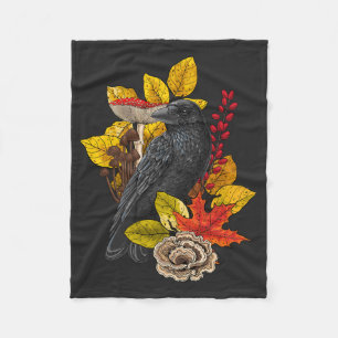 Autumn raven 2 fleece blanket