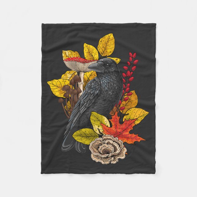 Autumn raven 2 fleece blanket (Front)