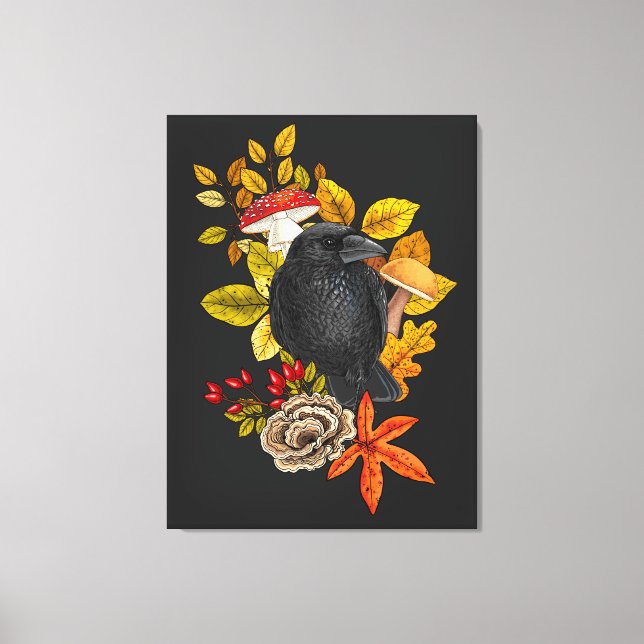 Autumn raven canvas print (Front)