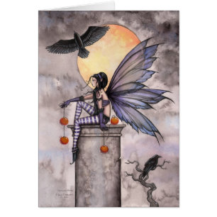 Autumn Raven Fairy Card by Molly Harrison
