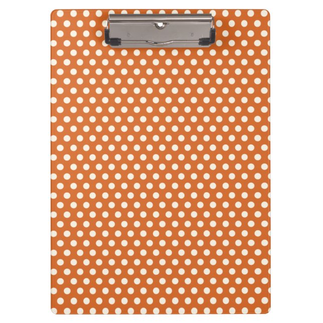 Autumn Red and White Polka Dot Clipboard (Front)
