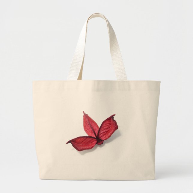 Autumn Red Flower Large Tote Bag (Front)