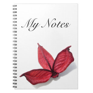Autumn Red Flower Personalised Notebook