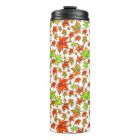 Autumn red green orange leaves maple leaves