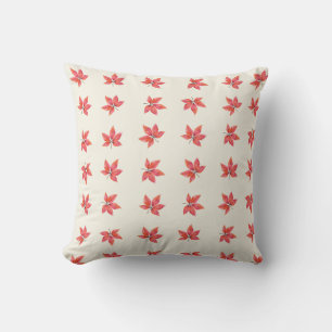 Autumn Red Leaves Farmhouse Cosy Decor Cushion
