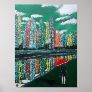 Autumn Reflection Painting by Alfred Fox Poster
