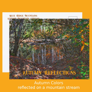 Autumn Reflections Mountain Stream Photographic Postcard