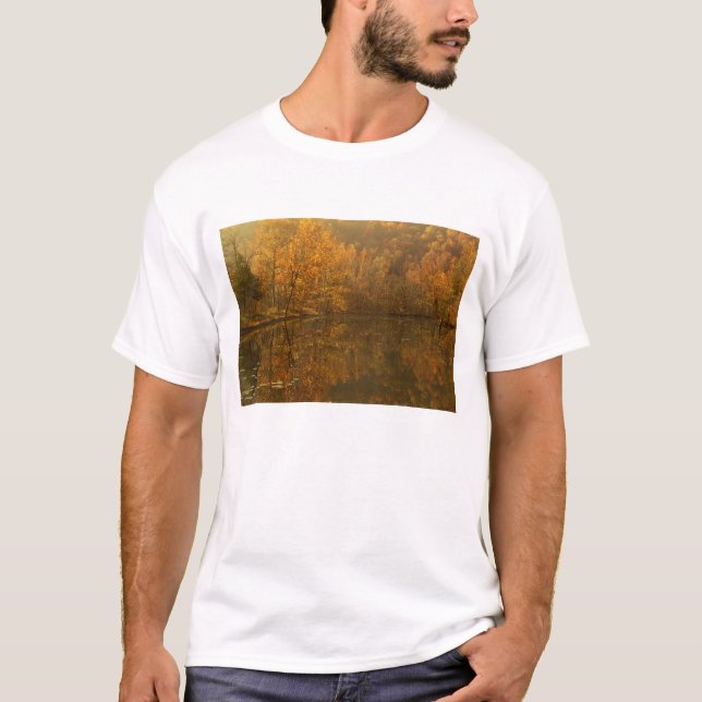 Autumn reflections on pond. T-Shirt (Front)