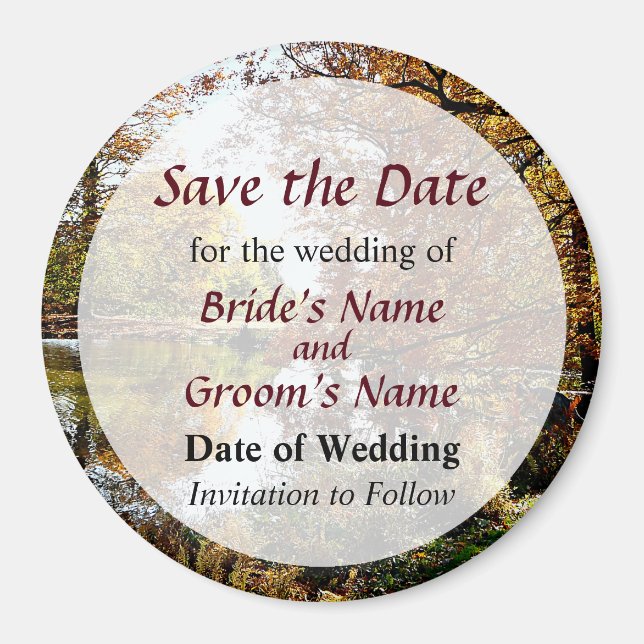 Autumn Reflections Save the Date Magnet (Front)