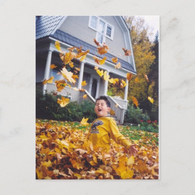 Autumn Remember when leaves were for playing in Postcard (Front)