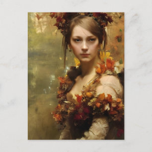 autumn renaissance princess  postcard