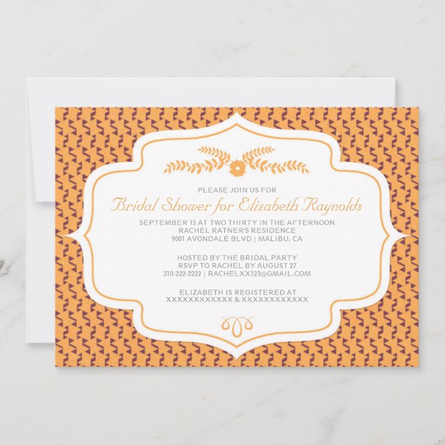 Autumn Retro Bridal Shower Invitations (Front)