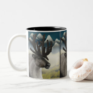Autumn Reverie: Majestic Reindeer Two-Tone Coffee Mug