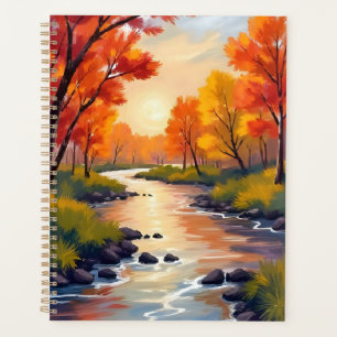Autumn River Fall Foliage Nature Watercolor Planner