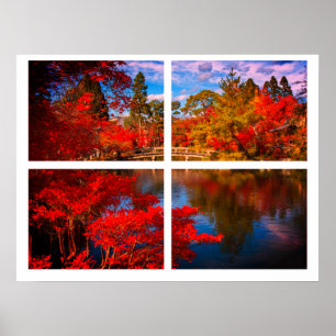 Autumn River Scene Print, (Matte) Poster