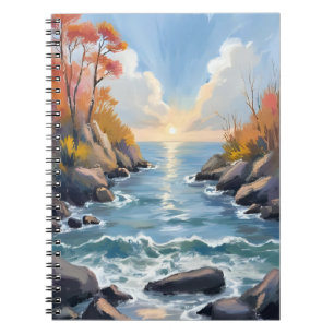 Autumn River Sunlight Fall Landscape Watercolor Notebook
