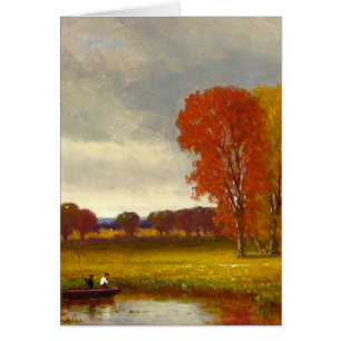 Autumn River Trees Painting