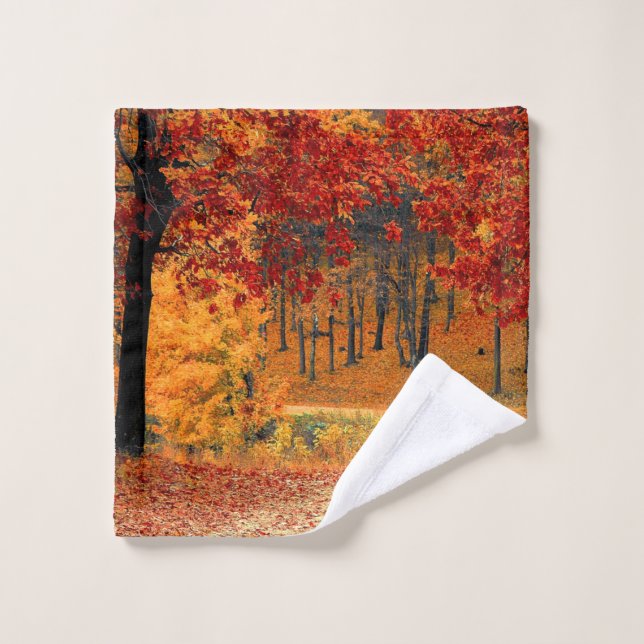 Autumn Road Bath Towel Set (Wash Cloth)
