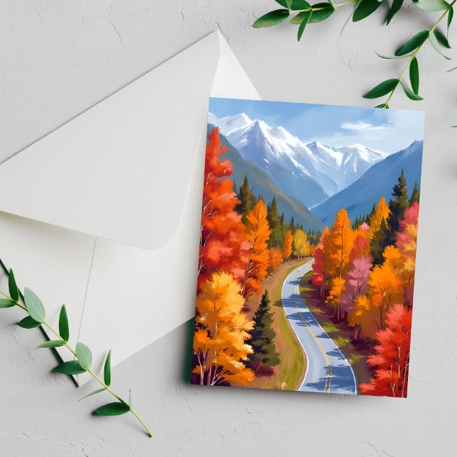 Autumn Road | Fall Foliage Watercolor Nature Card (Creator Uploaded)