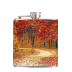 Autumn Road Hip Flask