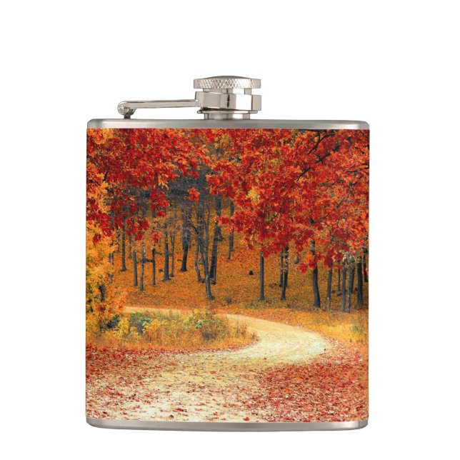 Autumn Road Hip Flask (Front)